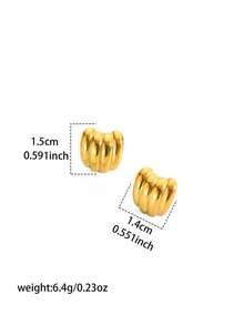 1 Đôi bông tai họa tiết vỏ sò dành cho nữ, bông tai đinh tán hình vỏ sò mạnh mẽ, bông tai phong cách biển cả sang trọng, mạ vàng 18K. - Vàng - Xem 8