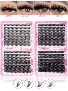 640 sợi mi giả xoăn dạng chùm - Mật độ cao cho lớp trang điểm mắt tự nhiên, dày và mềm mại, hộp mi giả dạng chùm dung lượng lớn, chất liệu mềm mại và bền chắc. Mi giả, dụng cụ tự trang điểm mắt cáo/mắt mèo, bộ trang điểm mắt dự tiệc âm nhạc (30D+40D+50D+60D/50D+60D+80D+100D/30A+40A+50A+60A/50A+60A+80A+100A) Mi giả dạng chùm - Nhiều màu - Xem 18