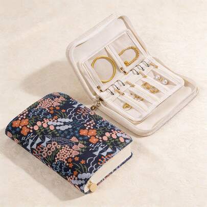 刺绣首饰收纳袋 - 便携式大容量布袋，防氧化保护，适用于金银饰品 - 旅行必备