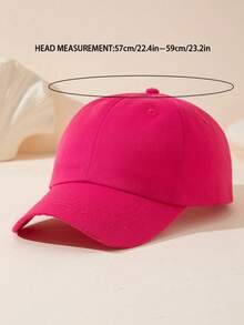 Solid Color Minimalist Sun Visor Baseball Cap, Casual Outdoor Sports Hat Suitable For All Seasons,Summer,Beach,Holiday - Hot Pink - View 4