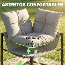 Outsunny Sofás de dos plazas para patio - Gris - Ver 7