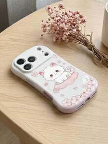 可愛貓咪櫻花粉手機殼，適用於 iPhone 17 Pro Max 16 Pro 15 14 13 12 11，日系可愛卡通雲朵小貓軟殼，櫻花美學風格，適合女孩與女性 - 粉色 - 查看 10