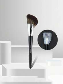 1pc New 72 Angled Contour Brush With Cap, Sickle-Shaped Blush Brush, Makeup Brush - Black - View 1