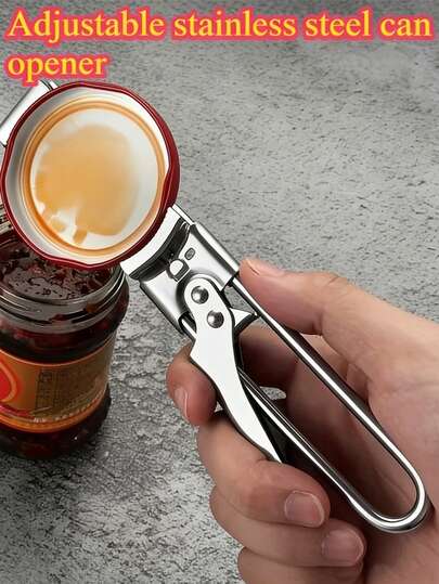 This 1pc Multi-Functional Bottle Opener, Beer Can Opener, And Screw Cap Opener Is An Adjustable, Easy-Grip Manual Tool Made Of Durable Stainless Steel. No Power Supply Is Required. It Works With Cans, Bottles, And Tin Cans. A Manual Kitchen Tool, It's Perfect For Pies And Everyday Use, And Makes A Perfect Mother's Day Gift.