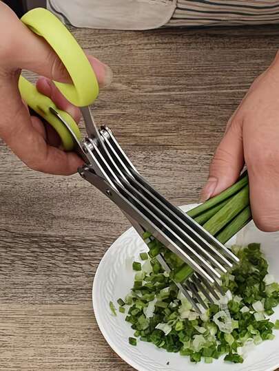 Tijeras de cocina multifuncionales de acero inoxidable, adecuadas para cebolletas, algas, pimientos y otros alimentos, tijeras de cocina para cebolletas, utensilios de cocina esenciales, tijeras de cocina complementarias para alimentos, utensilios de cocina, utensilios de repostería, utensilios de cocina duraderos