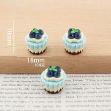 6pcs Mini 3D Fruit Cake, Realistic Fruit Cream Cake Decor, Mini Fruit Cake Series Toy Food, Dollhouse Food Toy, Pretend Play Toy, DIY Decor Accessory - Multicolor - View 6