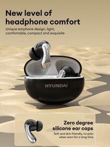 HYUNDAI 现代HY-Y01蓝牙耳机套装，带耳夹，半入耳式高清环绕立体声，配备灵敏麦克风，支持语音通话，LED电量显示，适用于音乐、运动、游戏，低延迟，超长续航，舒适的无线耳塞 - 多色+耳夾銀色蝴蝶結 - 查看 6