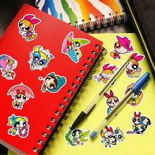 THE POWERPUFF GIRLS 50张PPG可爱卡通飞天少女贴纸，防水动漫贴纸，适用于水瓶、笔记本电脑、行李箱、吉他、手机、日记本、计划本、汽车等。[官方授权]，适合成人和青少年。 - A - 查看 3