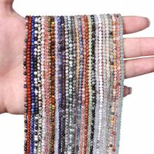 1 Strand 2mm Natural Faceted Stone Beads, Small Diameter Suitable For DIY Jewelry Making, Bracelets, Necklaces, Crafting Accessories, Approx. 145 Beads Per Strand - Multicolor - View 10
