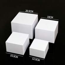 Senmeo 6pcs Acrylic Hollow Base Self-Service Buffet Riser - Acrylic Food Display Stand | Christmas Dessert/Jewelry/Party Gift Storage - White Square - View 10