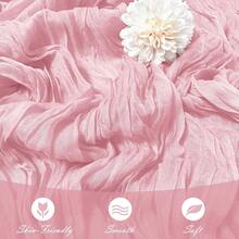 1 pieza Camino de mesa de gasa color rosa claro, estilo romántico campestre, tela gasa transparente, adecuado para decoración de mesa de boda, baby shower - Rosa - Ver 4