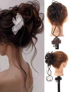 Tóc giả nhiều móng vuốt với râu dài và búi tóc - Nhiều màu - Xem 9