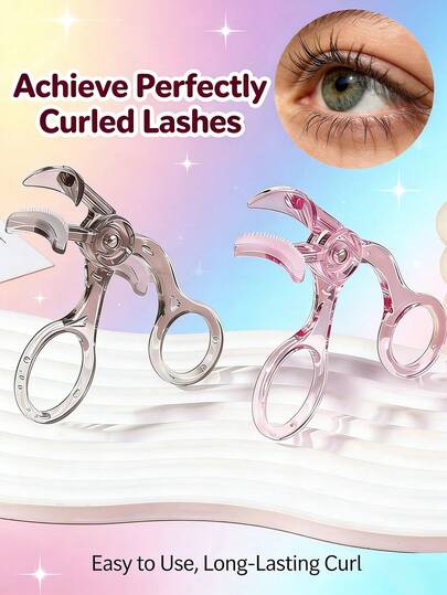 2 pezzi/1 pezzo Arricciaciglia, Strumento per arricciaciglia, Con pettine/Pettine integrato, Arricciatura a lunga durata, Non pizzica/Indolore, Facile da usare/Adatto per principianti, Design trasparente/Chiaro, Portatile/Formato da viaggio, Strumento per il trucco degli occhi, Essenziale per il trucco quotidiano, Strumento per il trucco degli influencer, Arricciaciglia per ciglie corte, Arricciaciglia con pettine, Strumento per il trucco