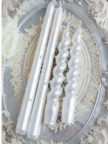 24,9 cm 2/6 pezzi Candele bianche, bianco puro e romantico, con stoppino singolo in cera di soia, perfette per l'arredamento della tavola da pranzo, adatte per la decorazione della casa, cena a lume di candela, matrimonio, Pasqua, Festa della Mamma e celebrazioni stagionali - Tagli Unica - Visualizzare 3