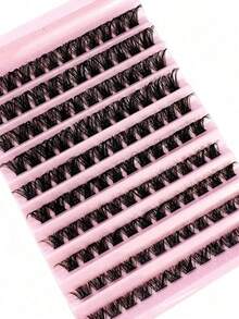 16mm D-Curl Fluffy 3D Segmented False Eyelashes, Natural Individual Lashes Makeup Tool, Soft & Natural, Easy To Use Lash Clusters, Single Lashes - View 7