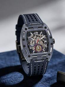 Guess Đồng hồ nam - Dây đeo chronograph màu xanh hải quân, đồng hồ thạch anh đa chức năng, thích hợp đeo hàng ngày và làm quà tặng GW0499G1 - Màu xanh lam - Xem 2