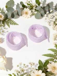 1 Pair 100cm Lace Shoelaces, Ballet Style - Cute Accessory Suitable For Young People - Lavender Silk Lace Decorated Shoelaces, Fit For Oxford Shoes - Lilac Purple - View 6