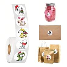 SNOOPY 500张/套 情人节史努比卷贴纸 可爱爱心形状贴纸 包包/瓶子/文具 手工DIY材料 四季通用 - 彩色 - 查看 1