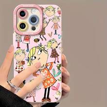 Charlie Lola, flores rosas, alegres y divertidas.funda de teléfono Fundas compatibles con ,Apple,VIVO,OPPO,,, y Honor.Fabricadas en silicona TPU,ofrecen protección contra golpes y caídas. - Blanco - Ver 2