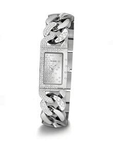 Guess Đồng hồ nữ GW0294L1 mặt vuông, máy quartz, vỏ bạc, dây đeo đôi, kiểu dáng tối giản thanh lịch, phù hợp cho công sở và đeo hàng ngày. - Bạc - Xem 7