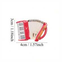 Vintage Casual Accordion Brooch Neutral Enamel Pin Party Accessories Gifts - 彩色 - 查看 5