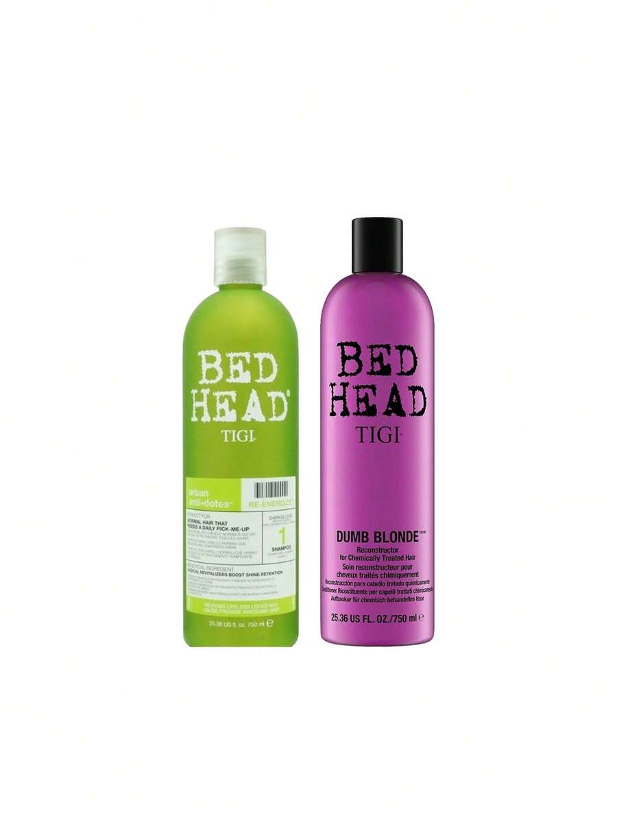TIGI [Bundle] Bed Head Urban Antidotes Re-Energize Shampoo 750 Ml + Dumb Blonde Reconstructor 750 Ml - BED HEAD - View 1