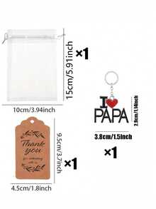 Bộ móc khóa quà tặng Ngày của Cha, bao gồm 1 móc khóa, 1 thiệp chúc mừng và 1 túi vải organza. Thích hợp làm quà tặng Ngày của Cha và sinh nhật của Cha, món quà Ngày của Cha hoàn hảo. - Một kích cỡ phù hợp cho tất cả - Xem 11
