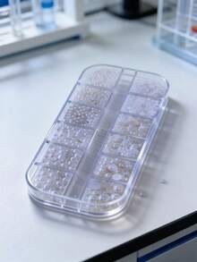 1盒珍珠美甲装饰品，适合美甲师日常使用 - 米色 - 查看 3