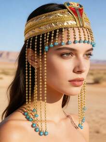 Phụ nữ thường đội băng đô Ai Cập đính hạt hình rắn và mặc trang phục Ai Cập cũng được trang trí bằng hạt cườm. Băng đô Ai Cập này phù hợp cho nhiều dịp khác nhau, chẳng hạn như các bữa tiệc hóa trang Halloween, tiệc nhập vai, trò chơi sân khấu, tiệc theo chủ đề và các bữa tiệc, sự kiện nổi tiếng khác liên quan đến Ai Cập. - Vàng - Xem 5