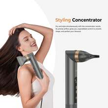 UKLISS Máy sấy tóc ion âm 7 trong 1 nâng cấp năm 2026, phạm vi hoạt động 200 phút (bàn chải và máy sấy) | Động cơ không chổi than tốc độ cao 11 triệu vòng/phút cho khả năng sấy khô cực nhanh và tạo kiểu tóc chuyên nghiệp | 6 đầu thay thế để điều chỉnh uốn tóc trái/phải | Nắp lưng tự làm sạch | Phù hợp với mọi loại tóc | Quà tặng Ngày Valentine, Lễ hội Carnival, Ngày Thánh Patrick cho phái nữ | Vật dụng cần thiết khi đi du lịch | Vật dụng cần thiết cho gia đình, du lịch và các bữa tiệc/lễ hội - Xám - Xem 11
