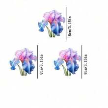 1/2/3 piezas Pegatinas de transferencia de calor con flores de iris alemán, adecuadas para decoración con prensa de calor en camisetas, almohadas, etc. Disponible en varios colores, duraderas, calcomanías de plástico lavables para mochilas, cojines, pantalones, fundas de sofá, impresión de camisetas resistente al lavado y desteñido. - Multicolor - Ver 6