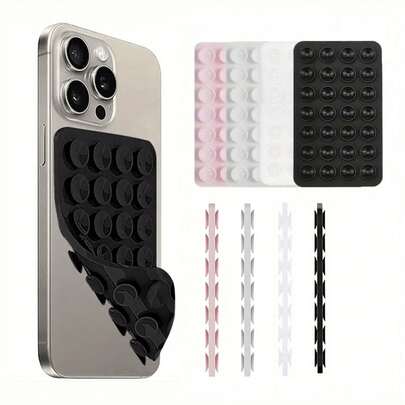2pcs Double-Sided Silicone Suction Cup Phone Case Stand, Strong Adhesive Silicone Phone Holder, Suitable For Phones, Hands-Free Phone Accessory Stand, Convenient For Selfie And Video Recording