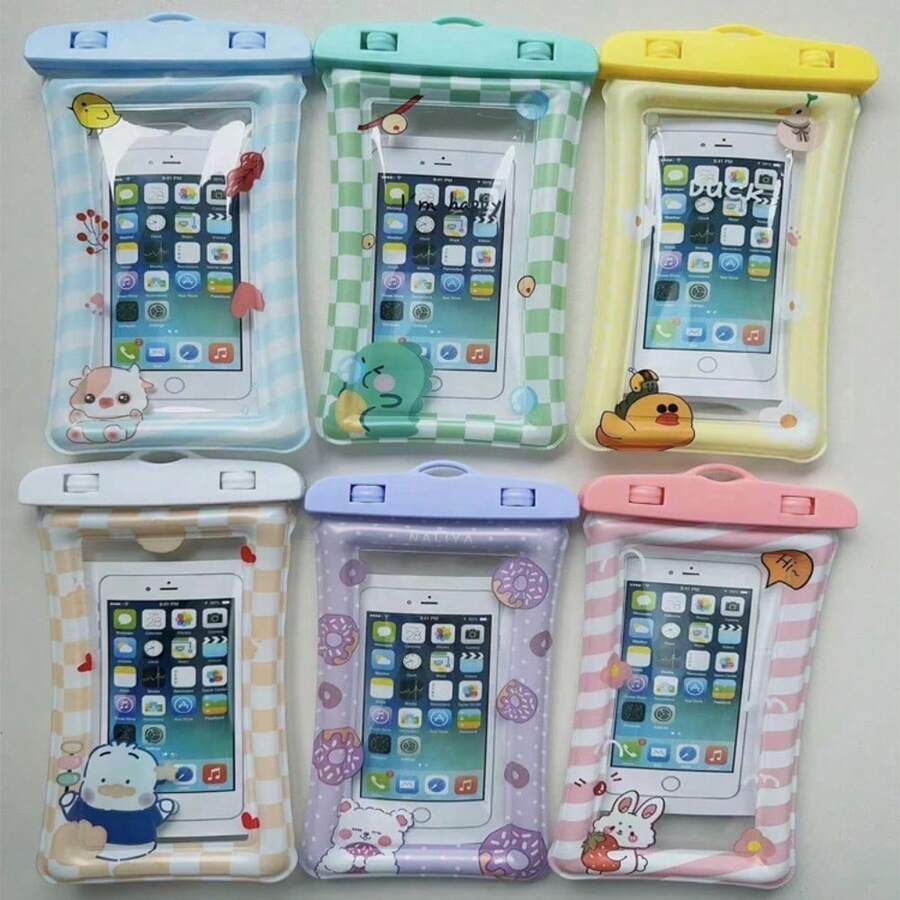 Macaron Mobile Phone Waterproof Bag Airbag Floating Transparent Touch Screen Swimming Rafting Songkran Outdoor Transparent Touch Screen - Dinosaur - View 1