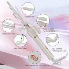 Hatteker 1pc Mini Wool Curling Iron, Perm Waver For Permed Hair, Bangs & Waves Styling Tool - White - View 3