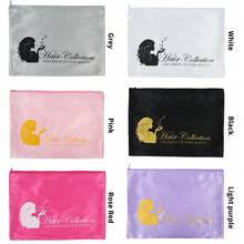 AliLeader 5个装缎面假发袋，尺寸25*35厘米，多用途假发收纳袋，缎面抽绳丝绸接发包装袋 - 5pcs - 查看 3