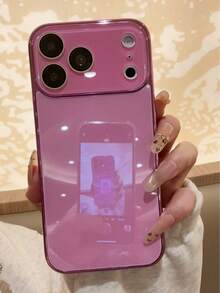 Casing Ponsel Kaca Mengkilap Warna Solid dengan Tepi Berlapis Elektroplating Mewah, Cocok untuk iPhone 17 Pro Max, 16, 15, 14, 13, 12, 11 Pro Max, Perlindungan Lensa, Casing Ponsel Minimalis Warna Solid yang Lucu & Elegan, Cocok untuk iPhone 17 Pro Max, 16 Pro Max, 17 Pro, 15 Pro Max, 14 Pro Max, 13 Pro Max - MultiWarna - View 2
