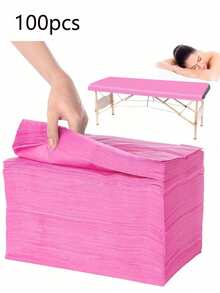 Bộ 10/20/50/100 tấm ga trải giường massage dùng một lần, dày dặn, thoáng khí, không dệt, dùng cho tiệm làm đẹp. - Hồng - Xem 12