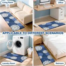 Kitchen Mats, Non-Slip Cushioned Rugs, Anti-Fatigue Waterproof Floor Rug, Washable Standing Desk, Home Laundry Office Apartment Decor And Accessories (17.3 *47 +17.3 *30-Blue) GI4F - 17.3"寬*47"長+17.3"寬*30"長-0.4"厚 - 查看 6