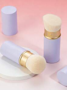 Cọ trang điểm mặt đa năng có thể thu gọn mới, dùng cho phấn phủ dạng bột, má hồng và kem nền. - Màu tím hoa cà - Xem 1