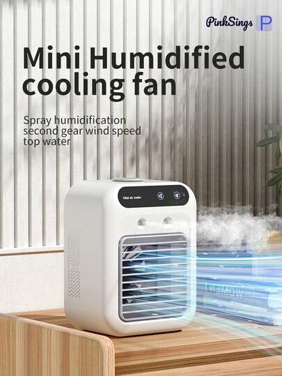 PinkSings Ventilateur brumisateur portable, ventilateur de bureau rechargeable USB 8000 mAh avec réservoir d'eau de 500 ml, ventilateurs brumisateurs de bureau rafraîchissants pour l'extérieur, ventilateurs parfaits à pulvérisation d'eau silencieux pour la maison, le bureau, le camping, le patio