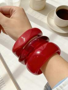 3件套/1件夸张几何手链套装，百搭饰品，适合日常佩戴、派对、度假、波西米亚风格 - 幾何手鐲-C - 查看 4