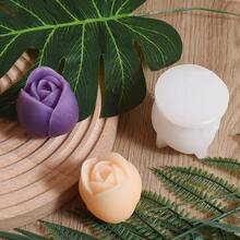 1pc Round Bottom Peony Flower Silicone Candle Mold, DIY Fragrance Wax, Plaster Diffuser Stone, Home Decor Accessory - A-White - View 5