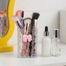 1pc Acrylic Desktop Pen Holder, 2 Color Options, Size: 4.13*2.95*2.95 Inches, Transparent Acrylic Desktop Storage Box - Pen Holder & Organizer, For Office & Dorm Daily Use - Multicolor - View 4