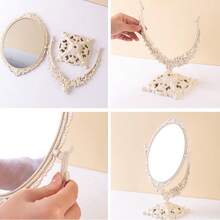 360° Rotatable Vintage Palace Style Vanity Mirror, Vertical Design Suitable For Bedroom And Dorm, Perfect For Glamorous Makeup Occasions - Multicolor - View 9