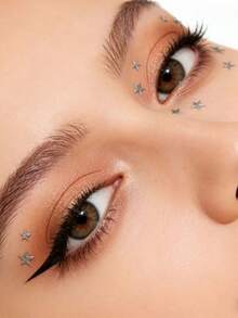 1pc Niche Design Star Face Sticker, Creative Eye Makeup Sticker, Baddie Photo Makeup Decor Accessory, Y2K, Face Glitter, Festival, Face Sticker, 3D Sticker, Face Gems, Decorative Sticker - Multicolor - View 3