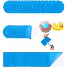 12 miếng vá sửa chữa đáy bể bơi cỡ lớn 2,75 inch * 2,75 inch, màu xanh dương, tự dính, bằng vinyl, thích hợp cho nhà hơi Giáng sinh, bể bơi đặt trên mặt đất, phao bơm hơi, đồ chơi trượt tuyết. - Sửa chữa và trợ cấp cho các sản phẩm bơm hơi - Xem 8