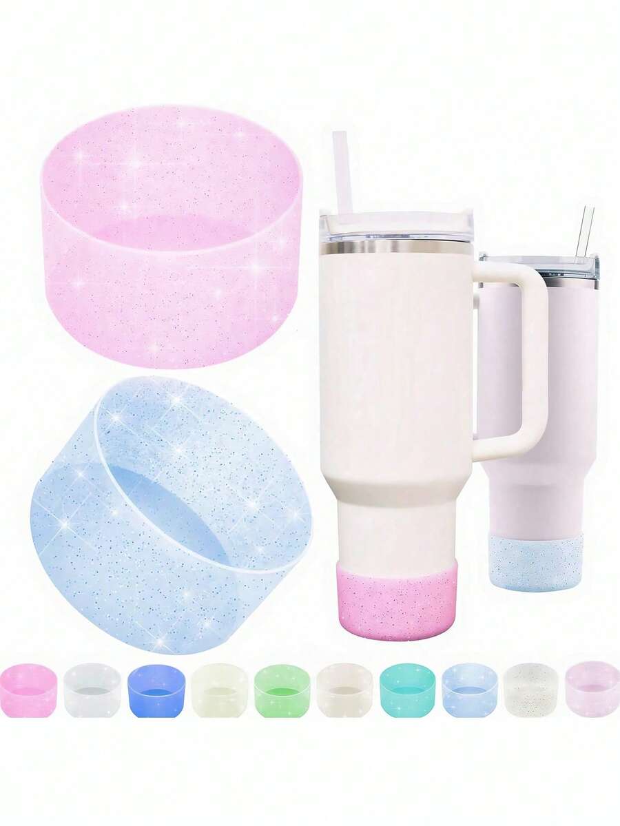 Ống bọc cốc silicon bóng bảo vệ, phù hợp với cốc giữ nhiệt 20-40 oz và chai 12-24 oz, giảm vết lõm, bảo vệ đáy cốc, phù hợp với nhiều loại đáy chai/ly hơn, vật dụng thiết yếu cho mùa tựu trường. - Nhiều màu - Xem 1
