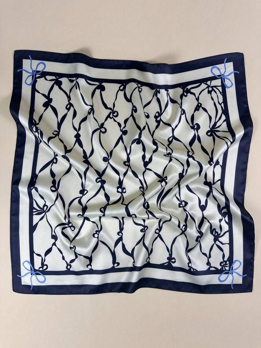 1件装女士蝴蝶几何印花头巾/发带/发饰，时尚造型、海滩度假的理想之选 - 彩色 - 查看 1
