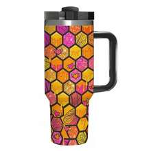 He-Lluva Boss And Haz-Bin Hotel 40oz Insulated  Tumbler With Handle And Straw Lid, 18/8 Stainless Steel Vacuum Travel Mug, Leak-Proof Reusable Water Bottle, Car Cup Holder Friendly For Gym, Work, And Outdoor Travel - black - 查看 1