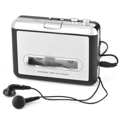 Reproductor De Cassette Grabadora Y Convertidor De Cinta A Mp3 Usb 2 X Aa Alimentado Por Batería Reproductor De Casete Transparente